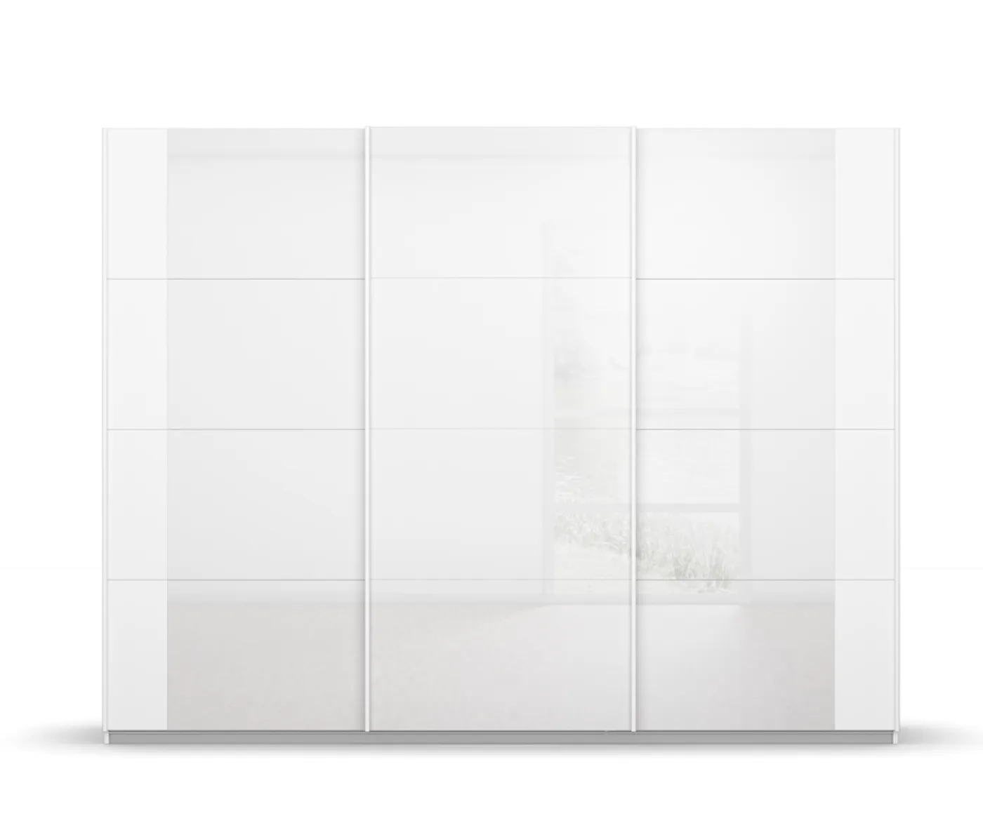 Schwebetürenschrank Artemis | mit Glastüren | alpinweiß / weiß | verschiedene größen