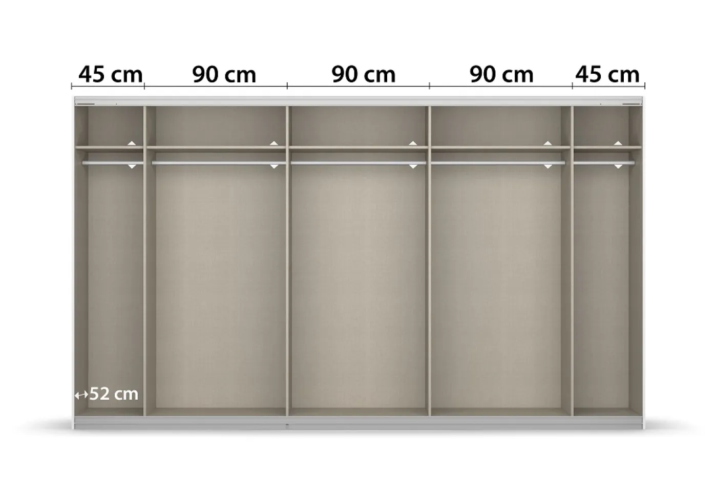 Schwebetürenschrank Kulmbach | 3-türig | mit Spiegel & Zubehör | grau metallic | verschiedene Größen