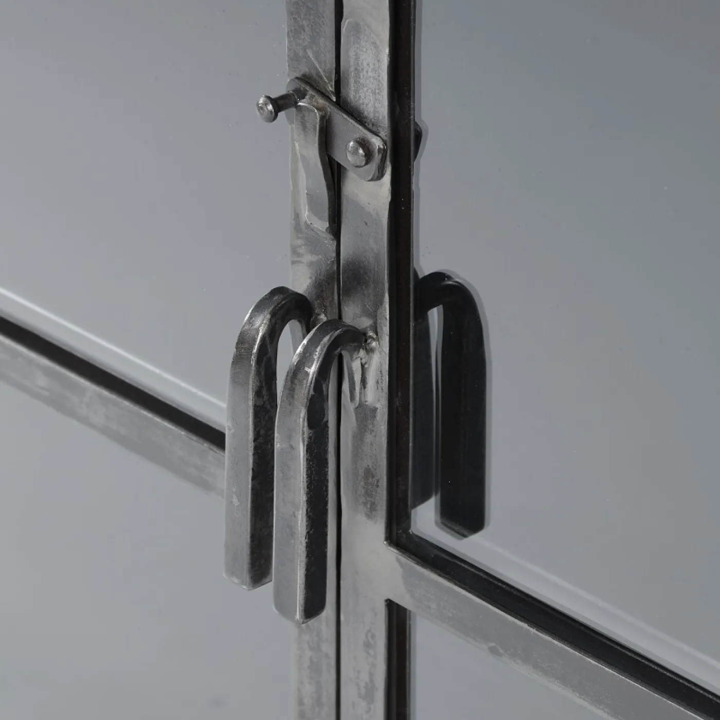 Sideboard Edfu | Glas & Metall | Vintage anthrazit