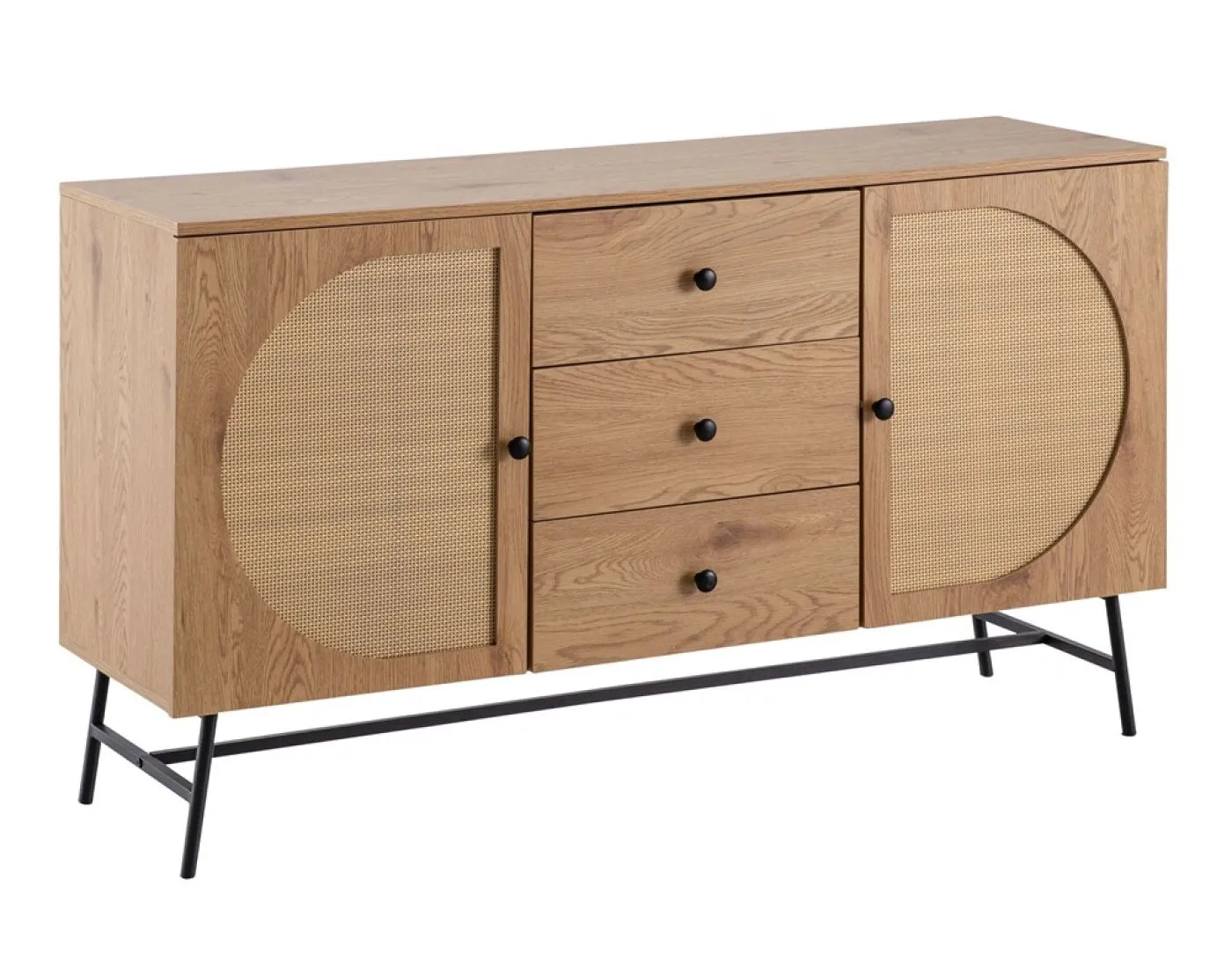 Sideboard French | Geflecht | braun / schwarz