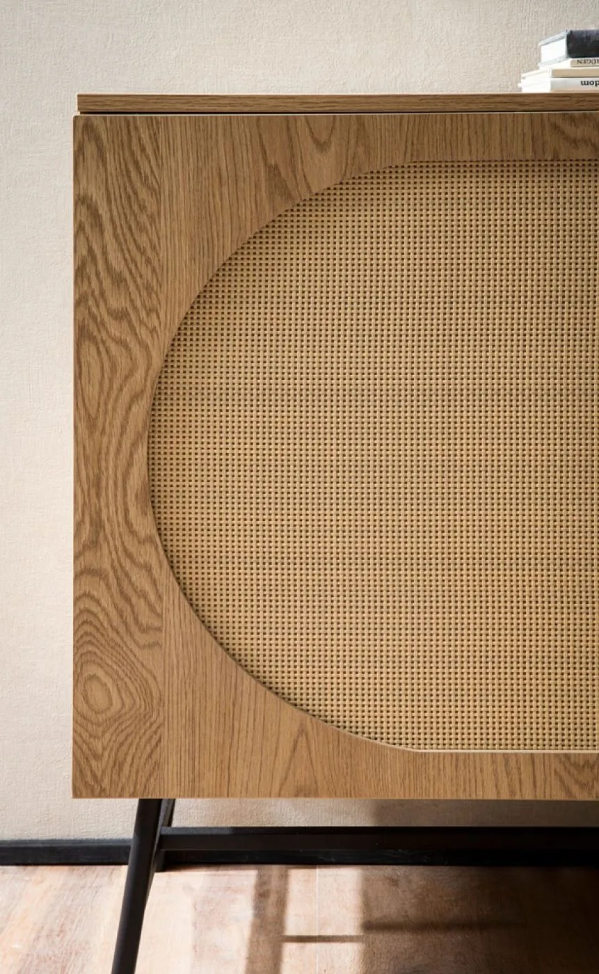 Sideboard French | Geflecht | braun / schwarz