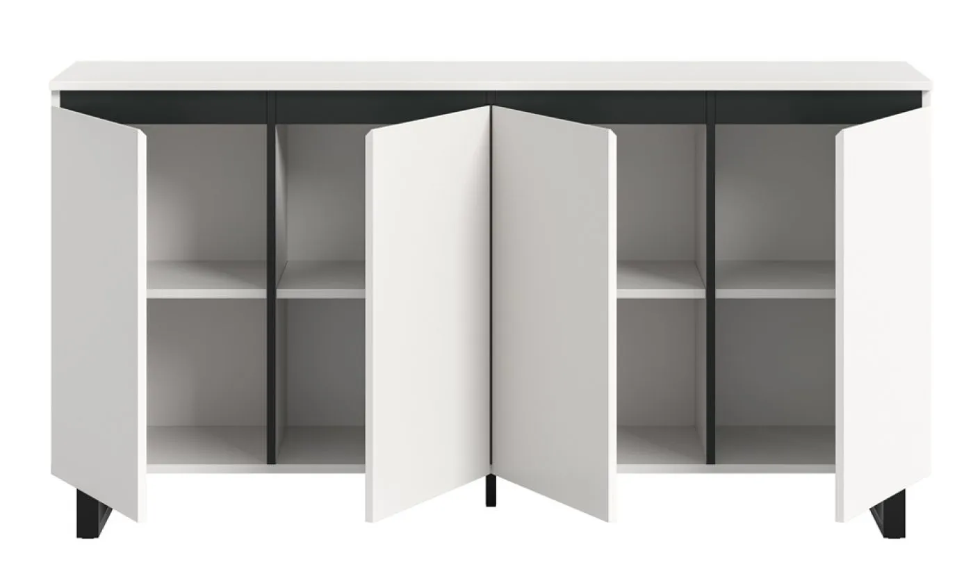 Sideboard Kommode Tomasa 1 | weiß / schwarz