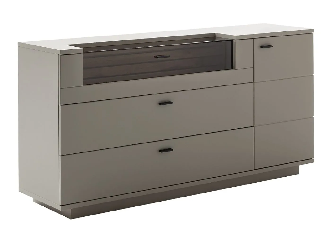 Sideboard Lüttich | Basalt / Wotan Eiche | optional LED Beleuchtung