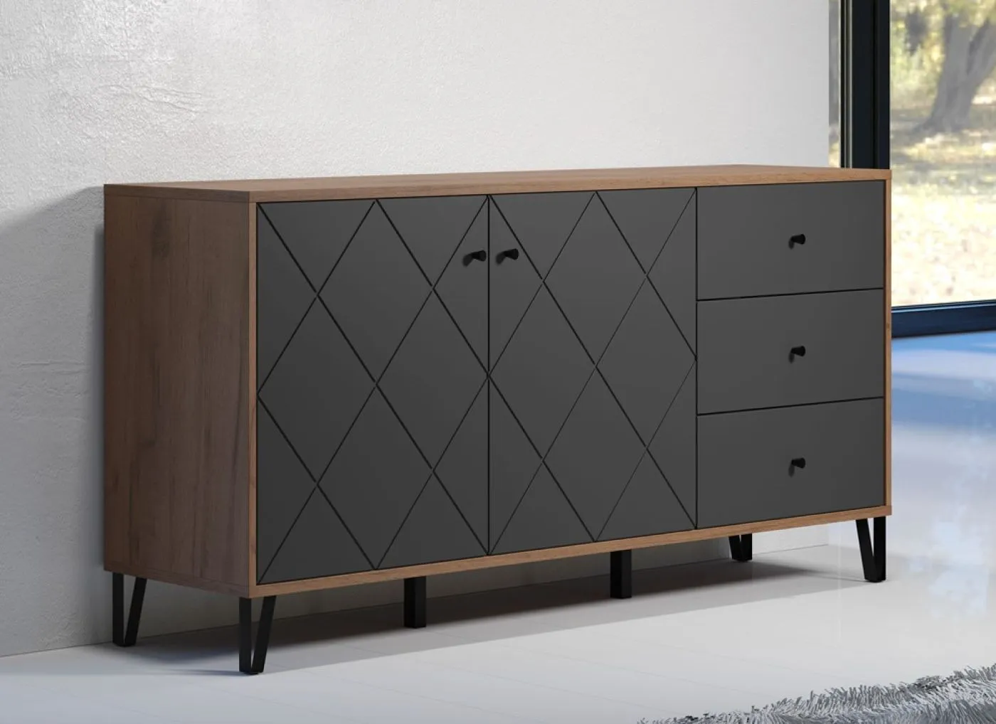 Sideboard Montez | Eiche Kraft Gold / Graphite