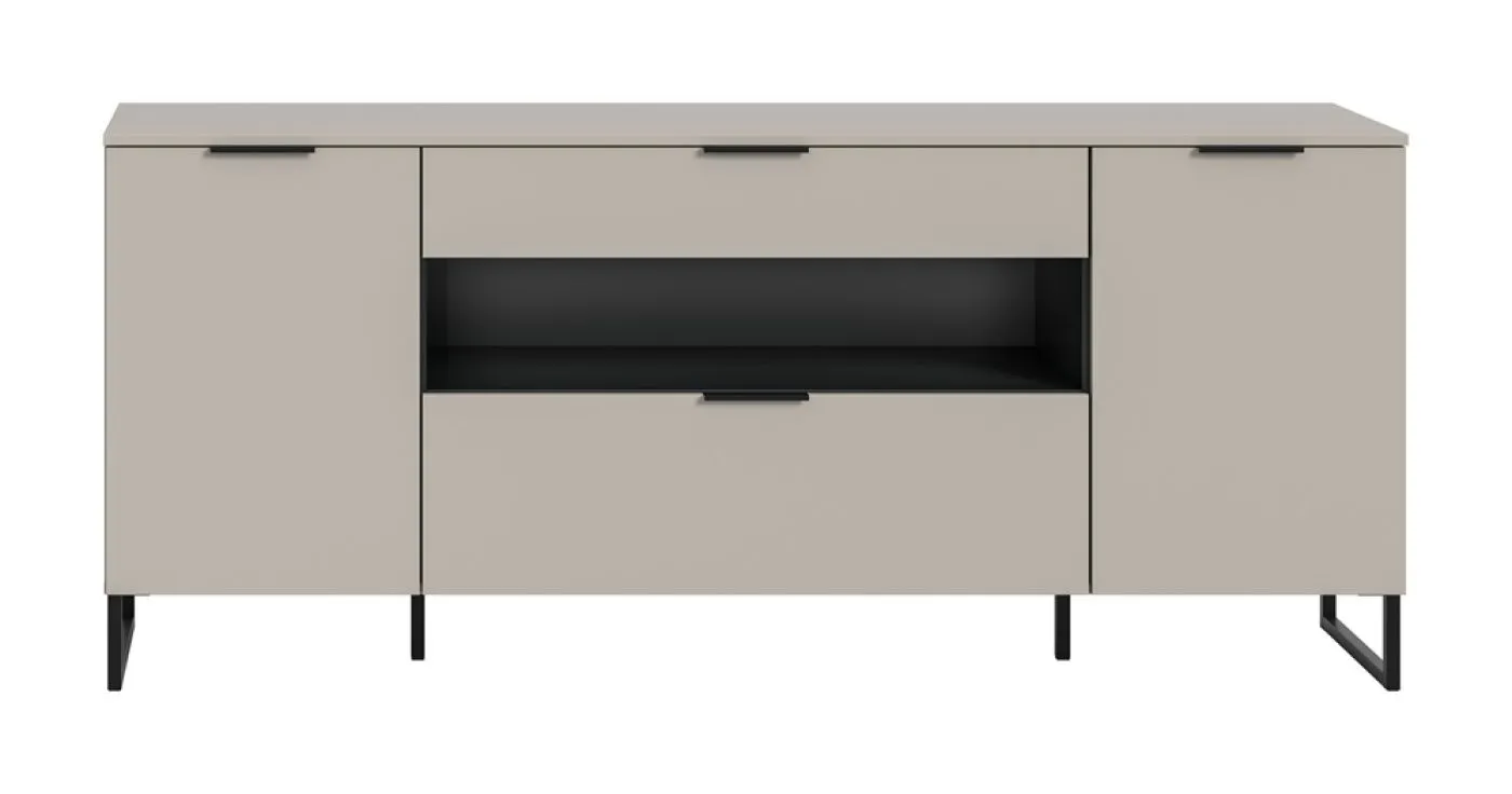 Sideboard Noida | Kaschmir / schwarz ohne Beleuchtung