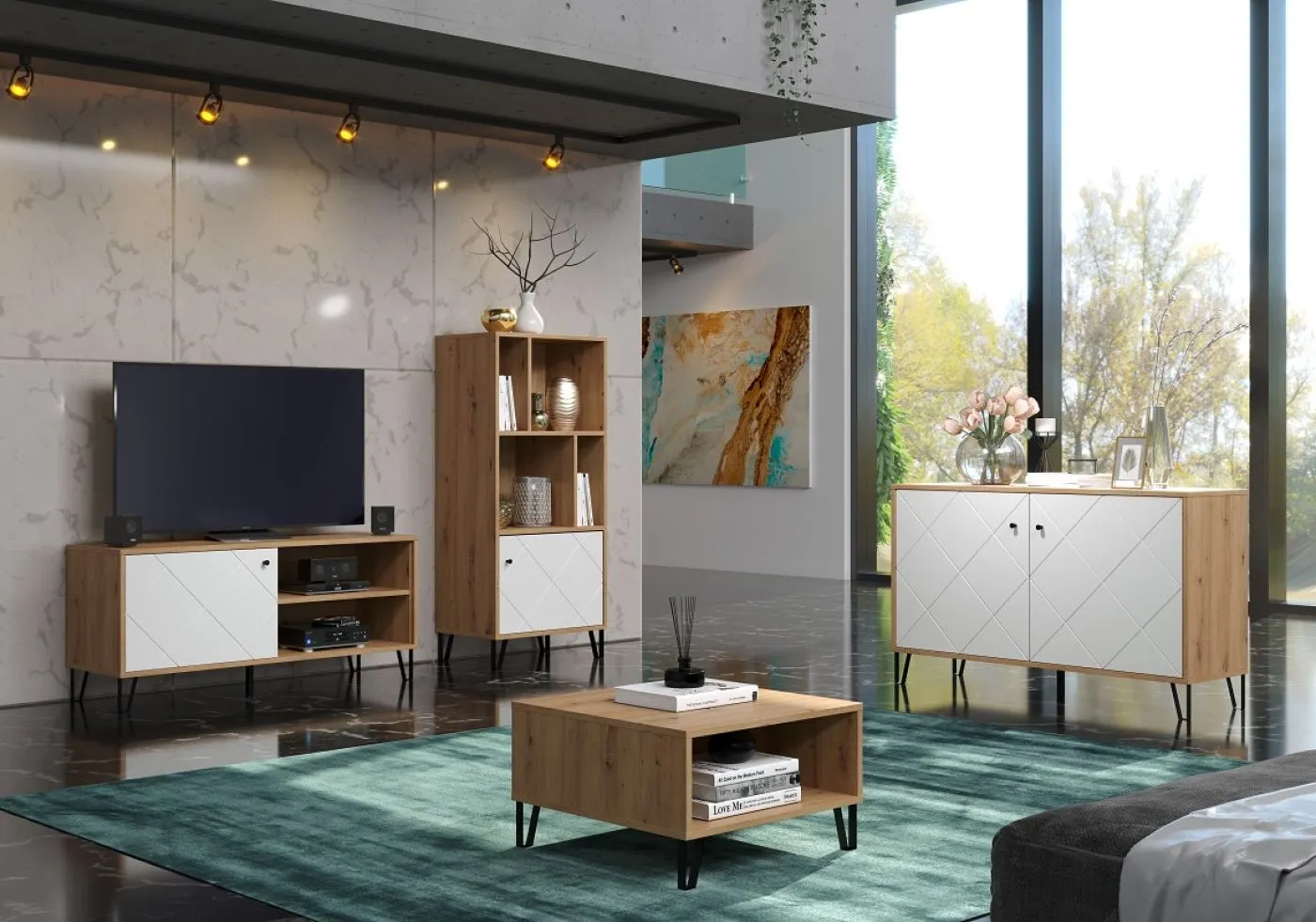 Sideboard Touch | Artisan Eiche / weiß