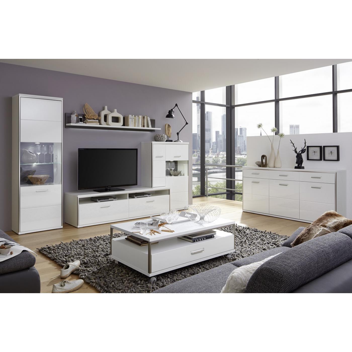 Sideboard Trento | weiß Hochglanz