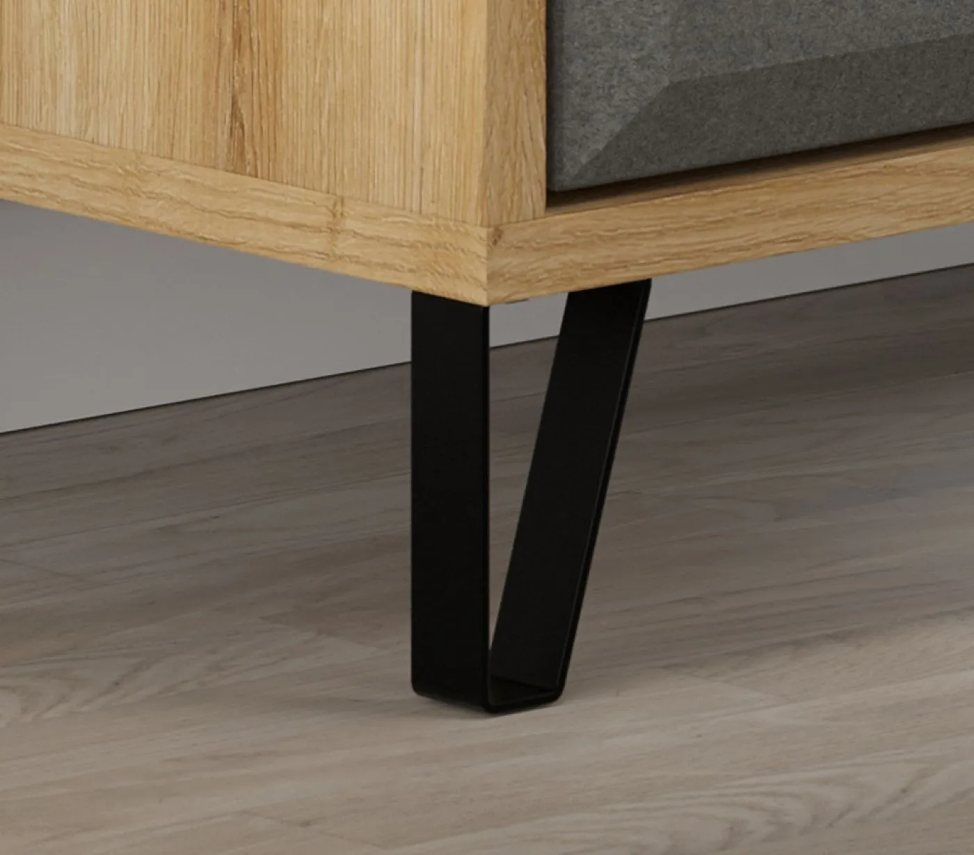 Sitzbank Cheyenne | Eiche Navarra / Filz Dark Grey