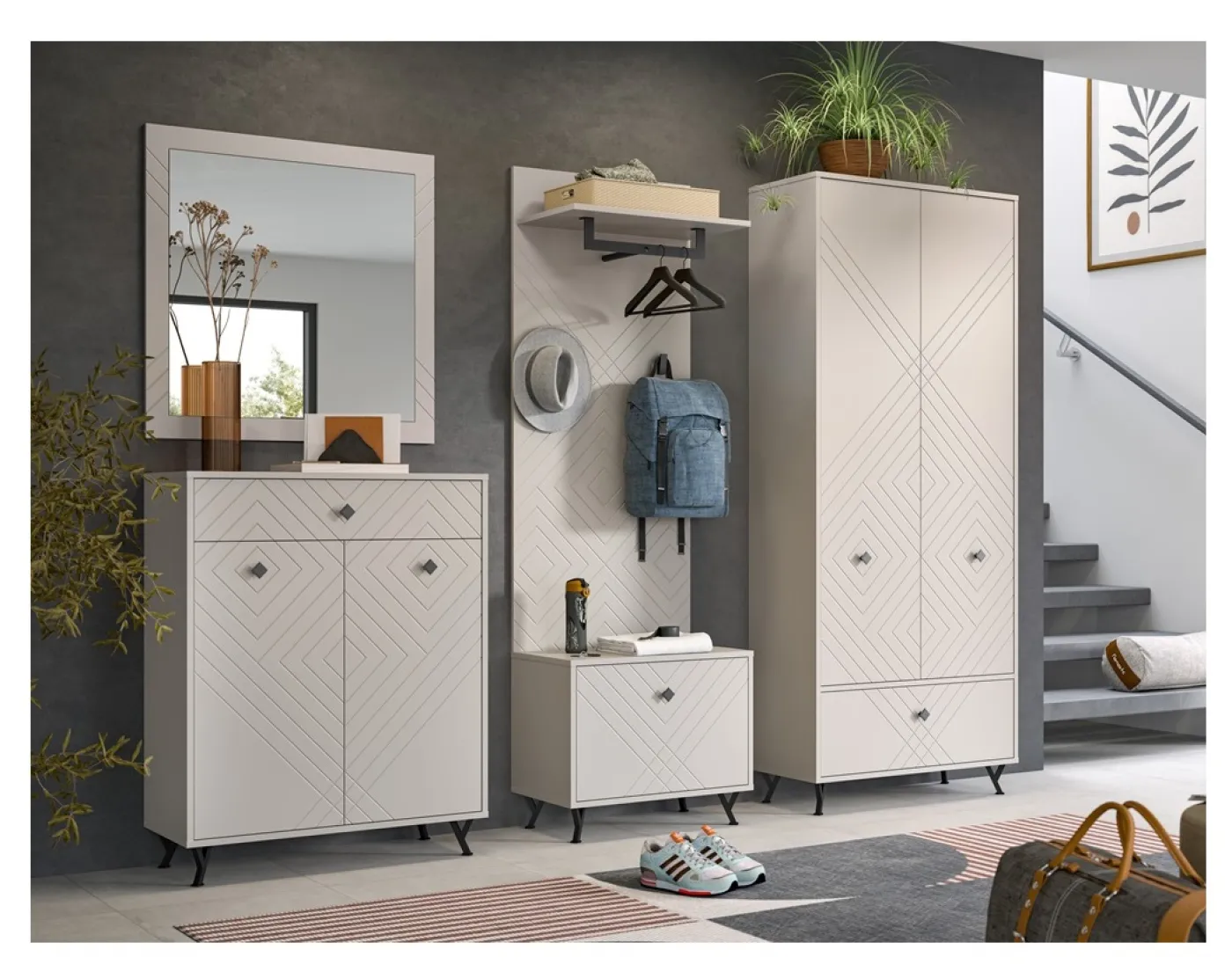 Sitzbank | Garderobenbank Notes | beige matt/sandfarben