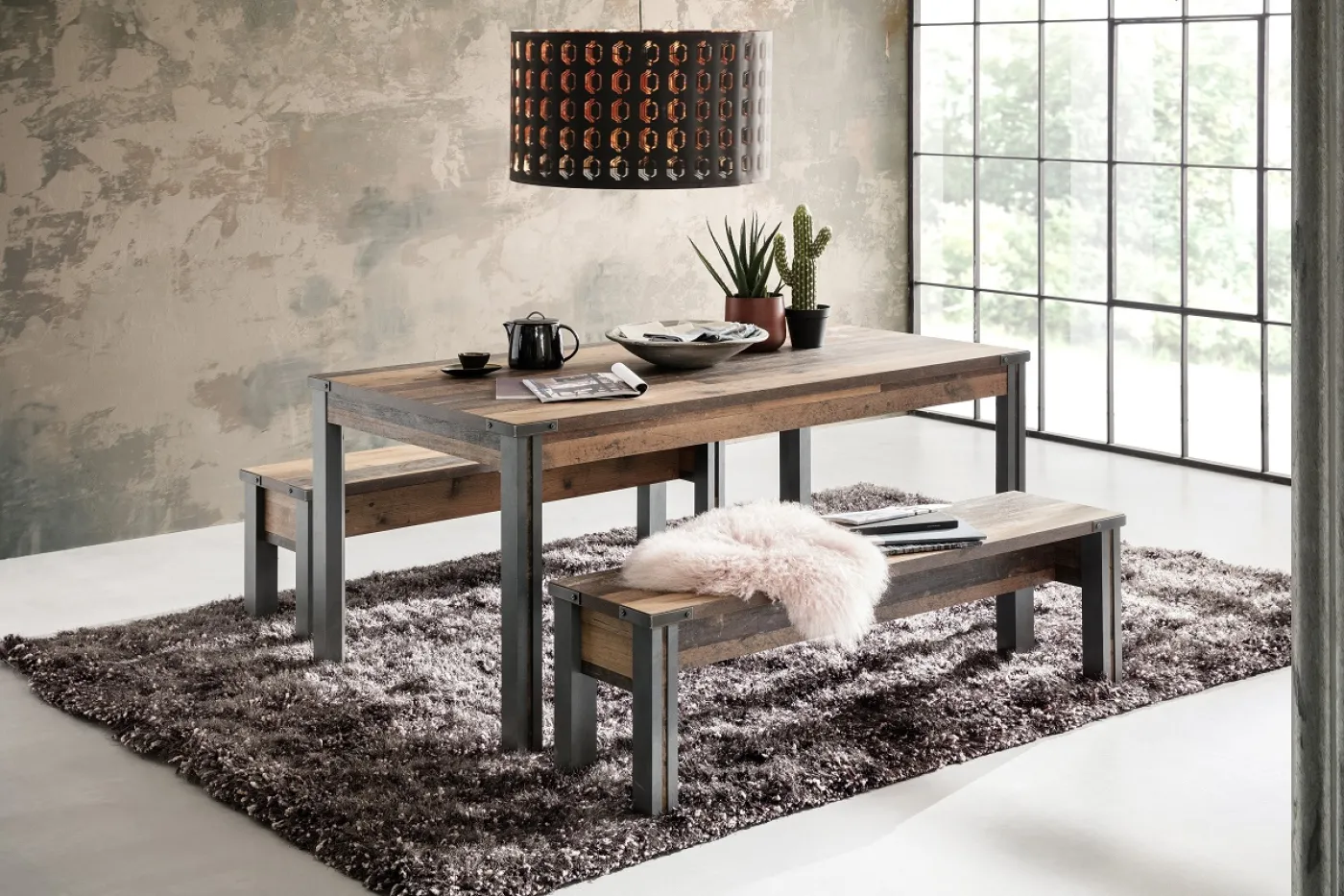 Sitzbank Prime | Old Used Wood / Matera grau | Shabby Look
