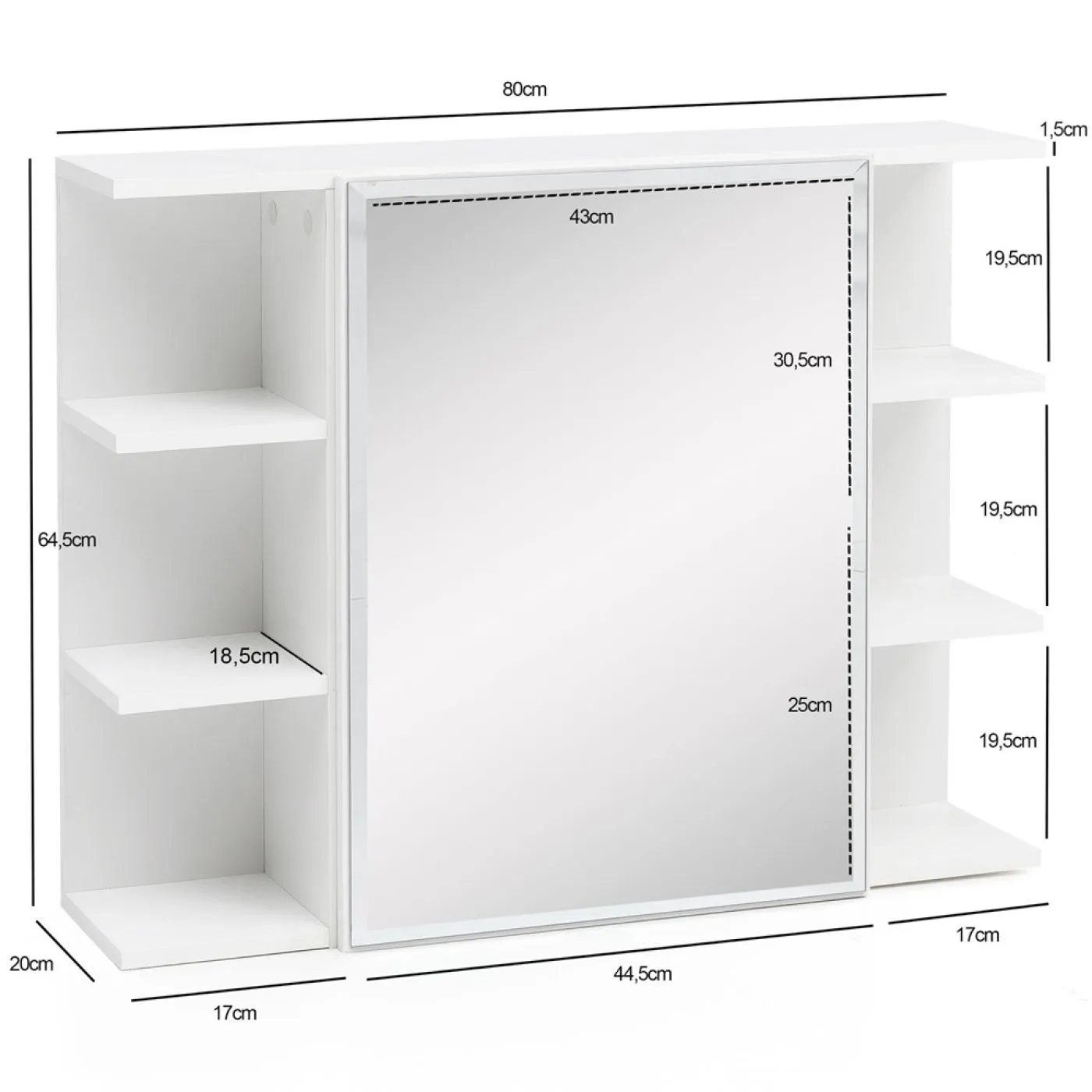 Spiegelschrank Hängeschrank Zero | weiß
