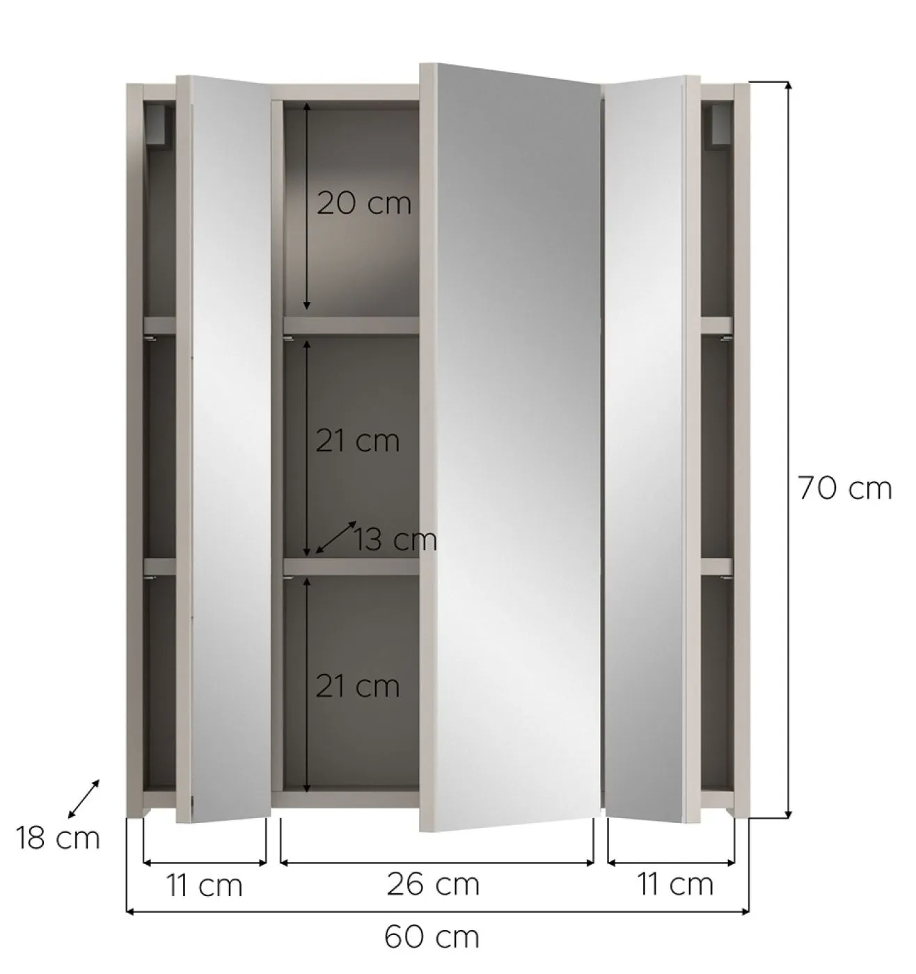 Spiegelschrank Ice | Kaschmir