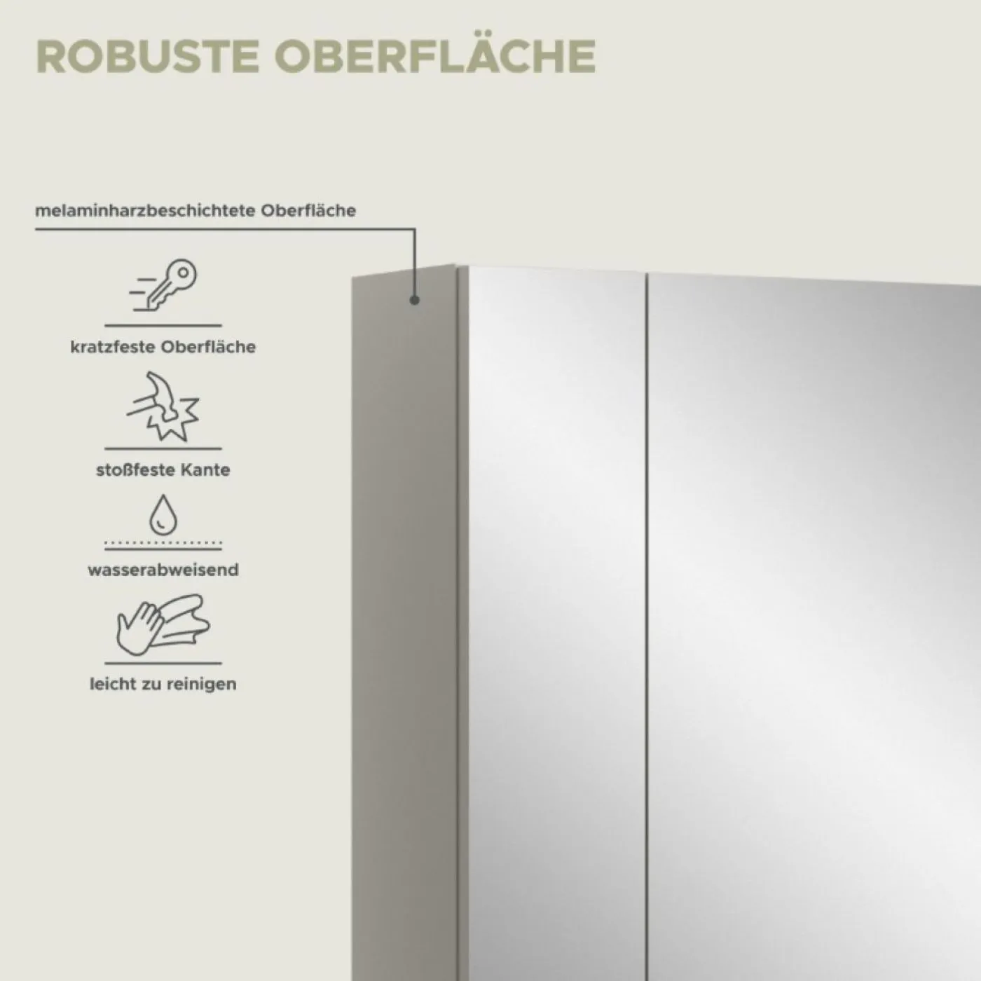 Spiegelschrank Ice | Kaschmir