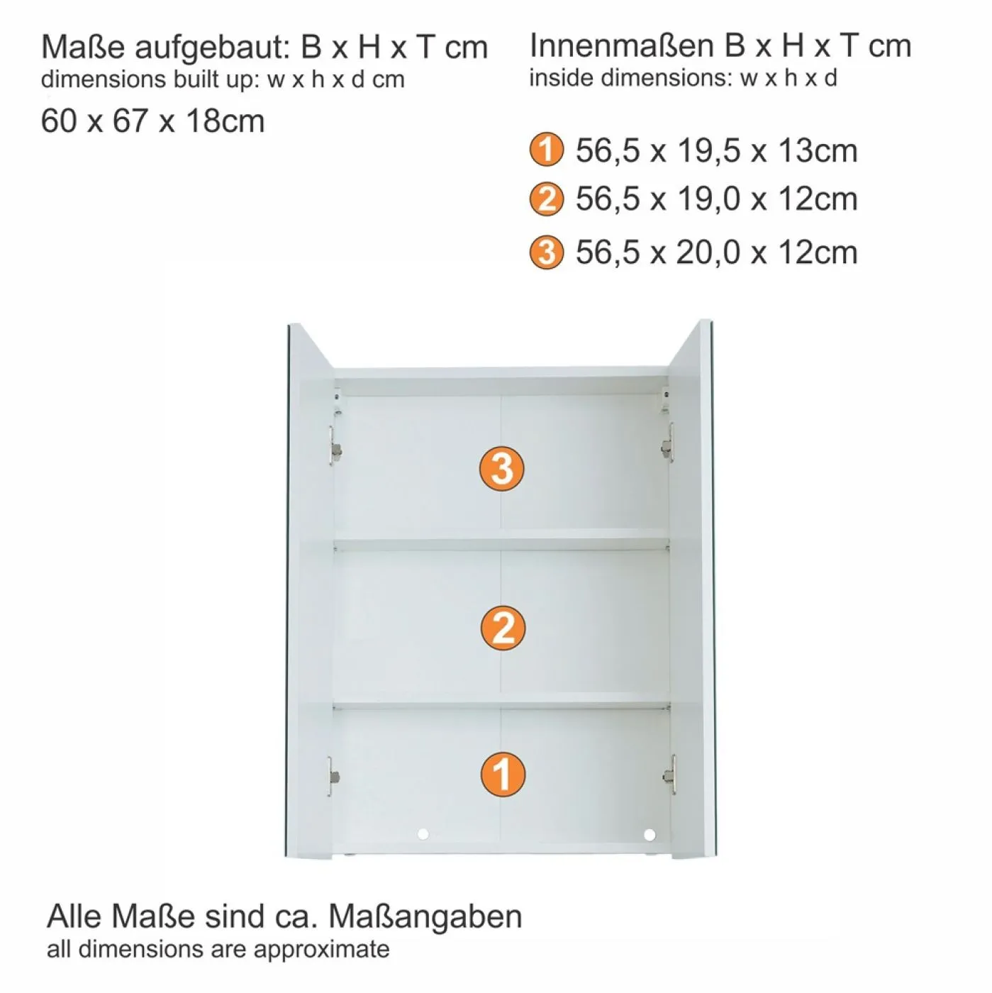 Spiegelschrank Line | weiß