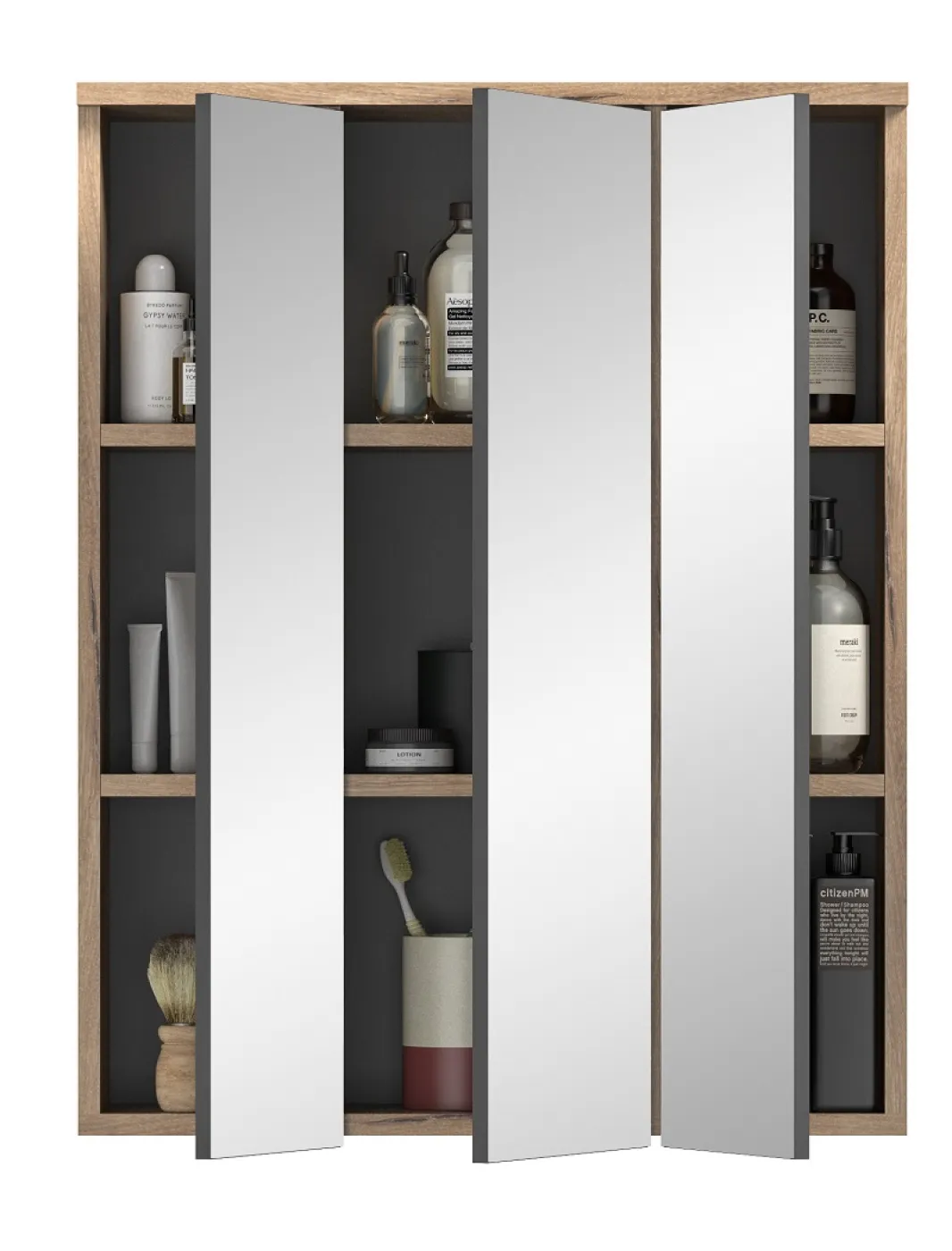 Spiegelschrank Mason | Nox Oak | inkl. LED Beleuchtung