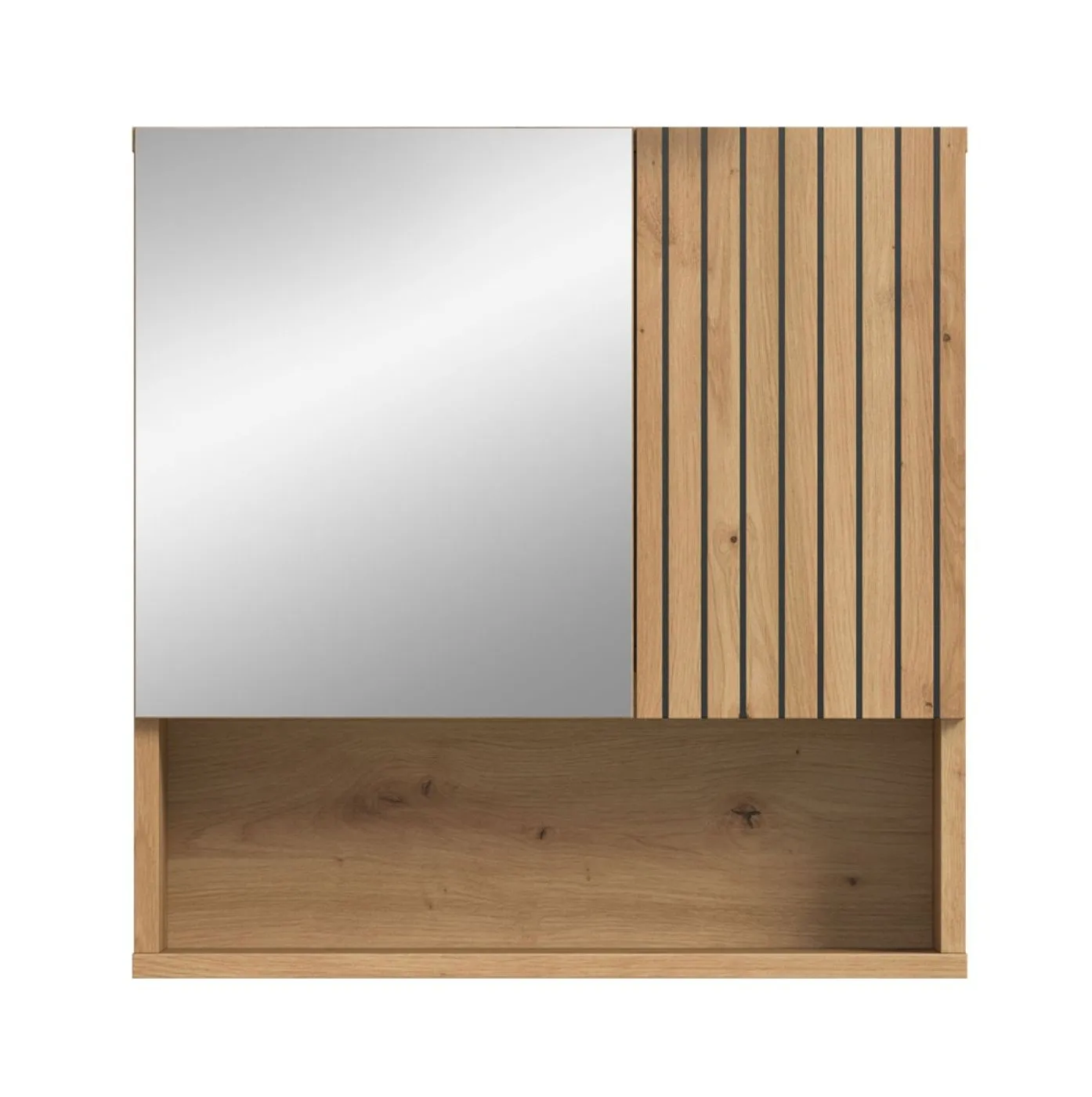 Spiegelschrank Mone | mit offenem Fach | Artisan Oak mit Beleuchtung