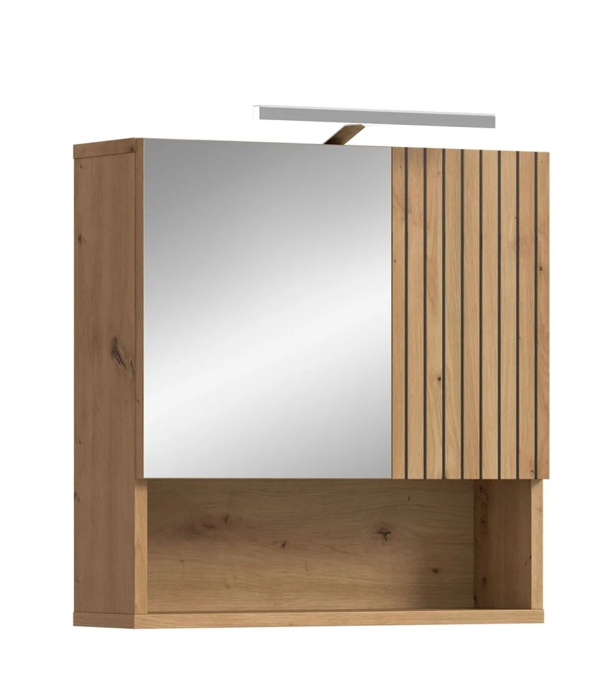 Spiegelschrank Mone | mit offenem Fach | Artisan Oak mit Beleuchtung