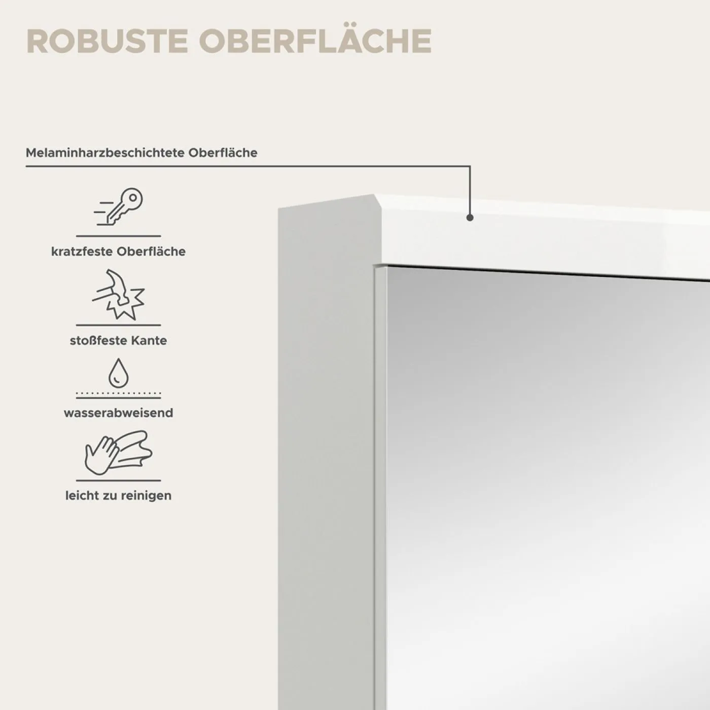 Spiegelschrank Scout | weiß Hochglanz / weiß