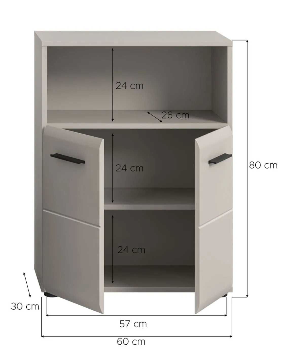 Standschrank breit Ice | Kaschmir