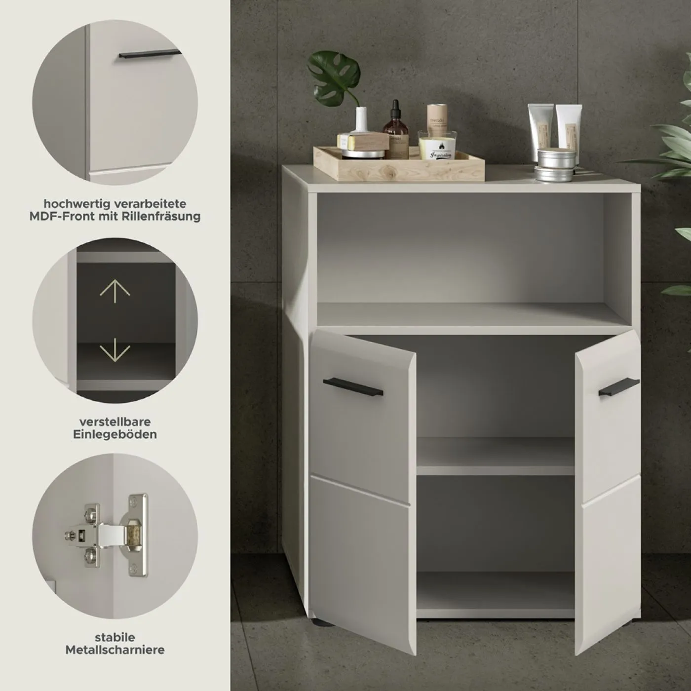 Standschrank breit Ice | Kaschmir