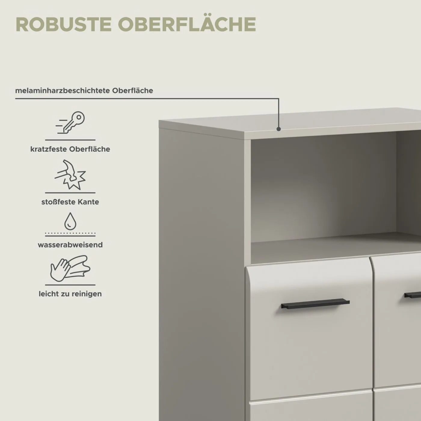 Standschrank breit Ice | Kaschmir