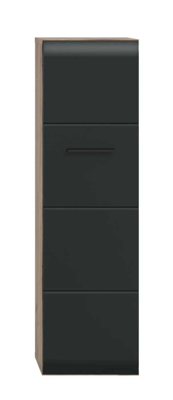Standschrank Hängeschrank Ice | Nox Oak / schwarz matt