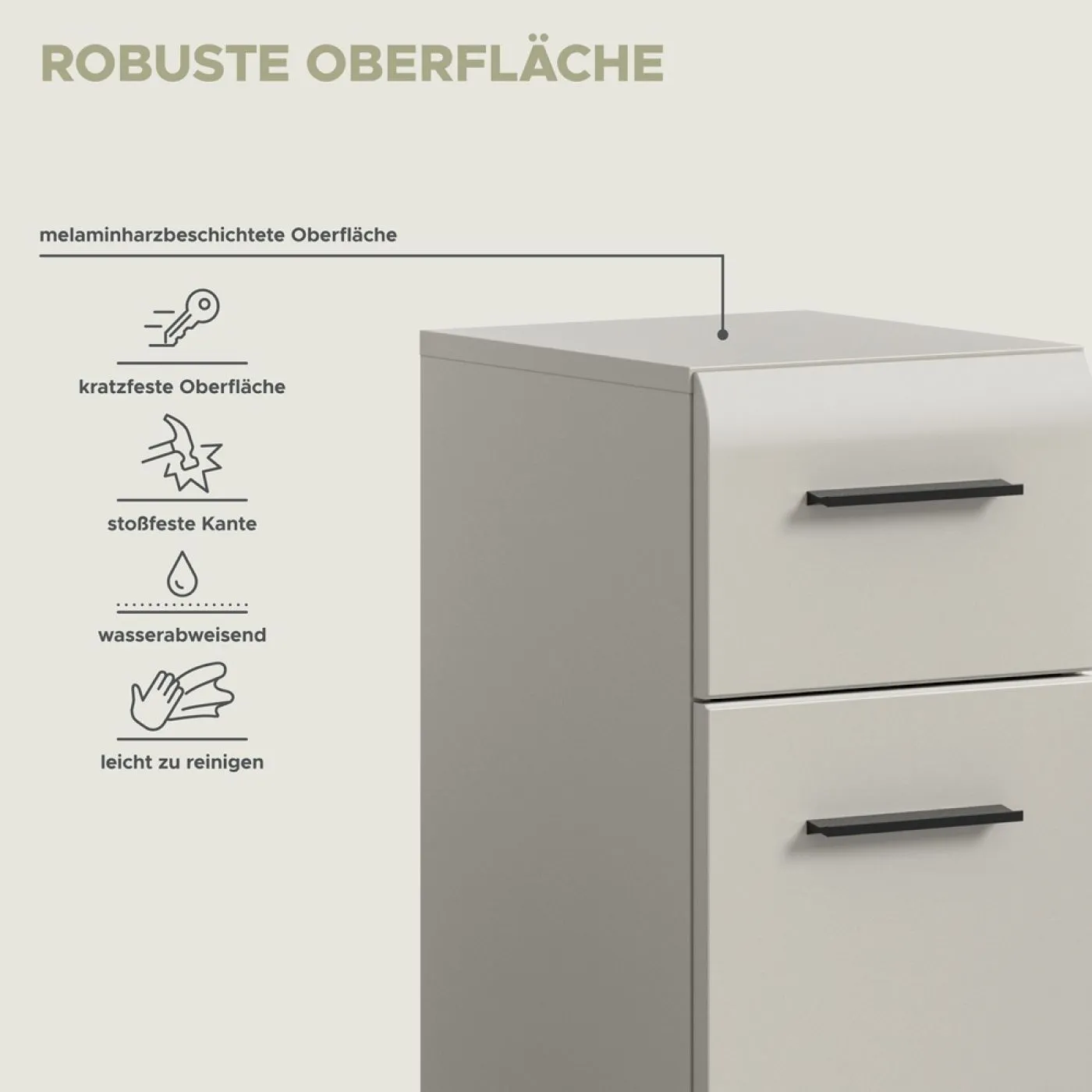 Standschrank halbhoch Ice | Kaschmir