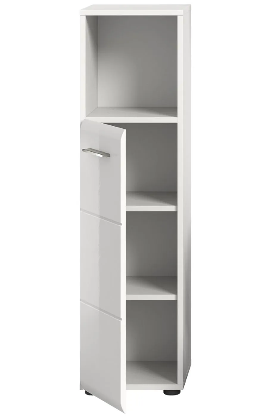 Standschrank hoch Ice | weiß / weiß Hochglanz