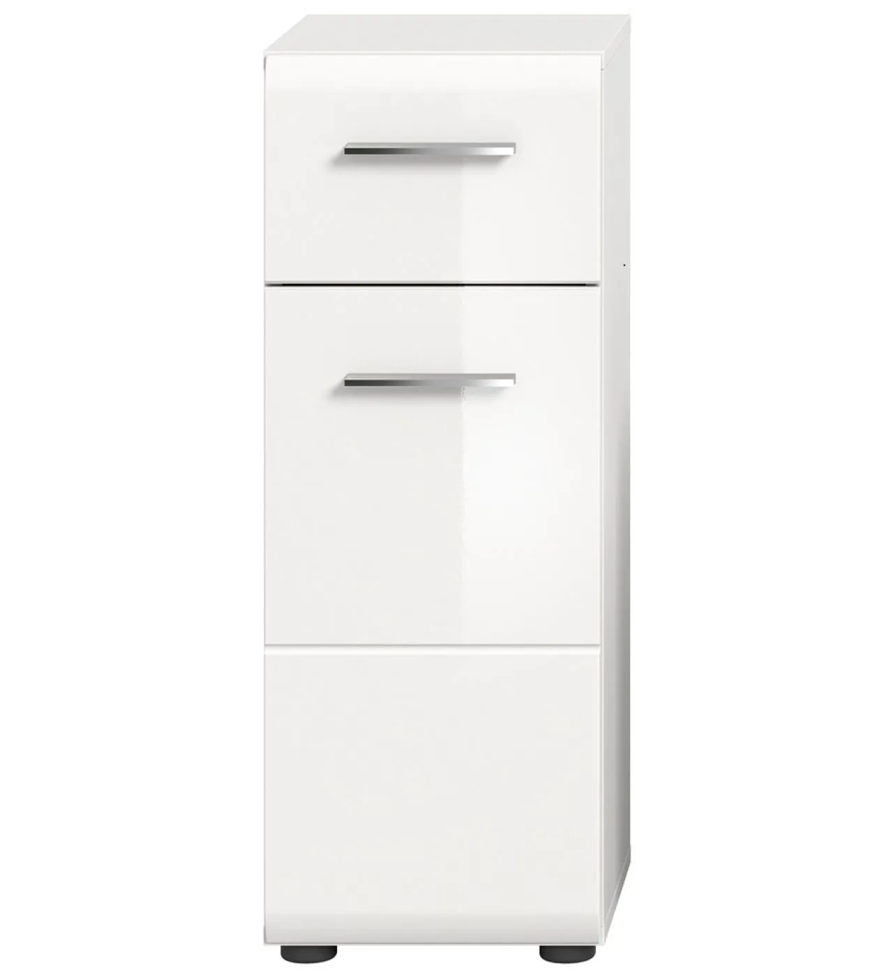 Standschrank klein Ice | weiß / weiß Hochglanz