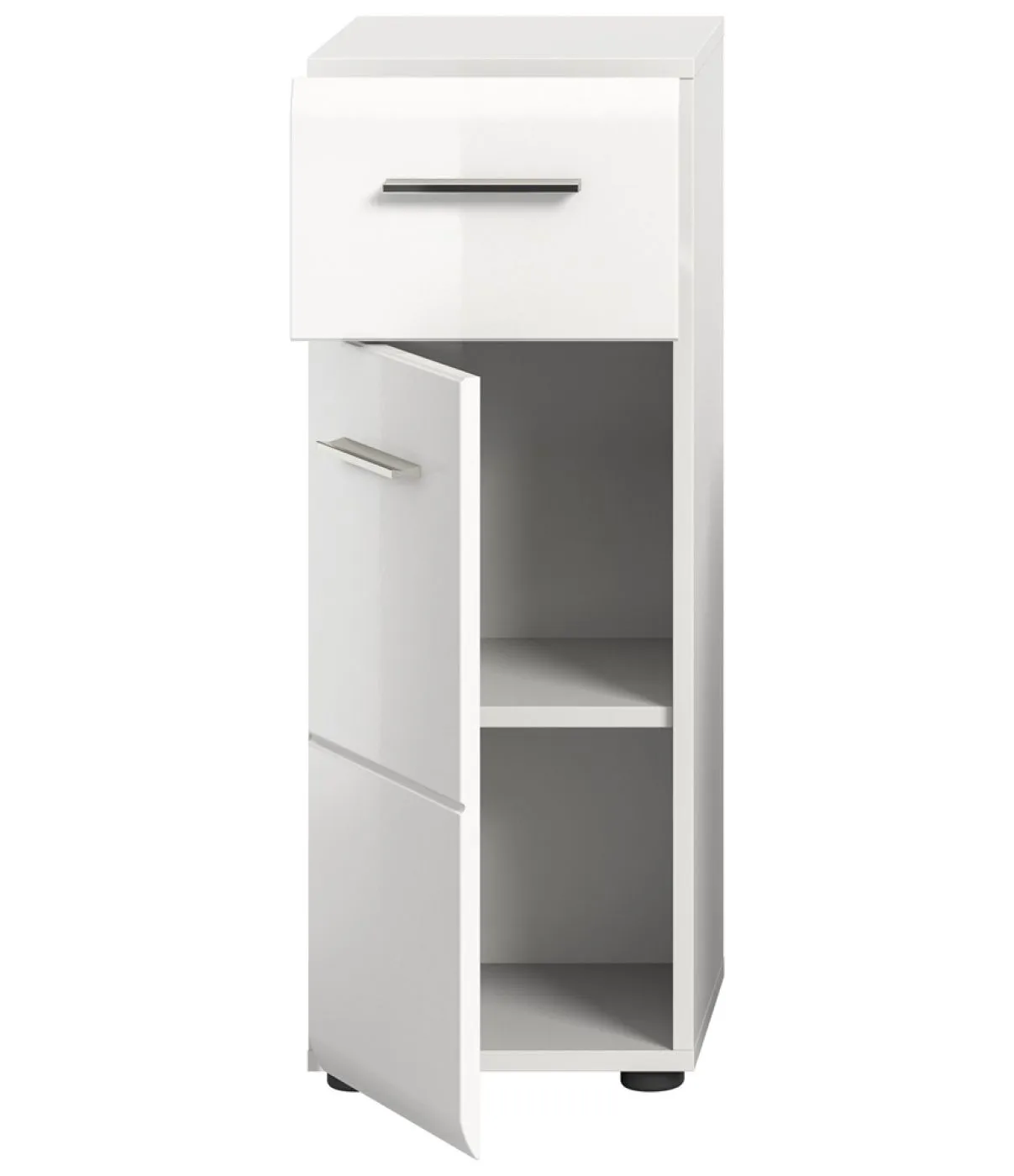 Standschrank klein Ice | weiß / weiß Hochglanz