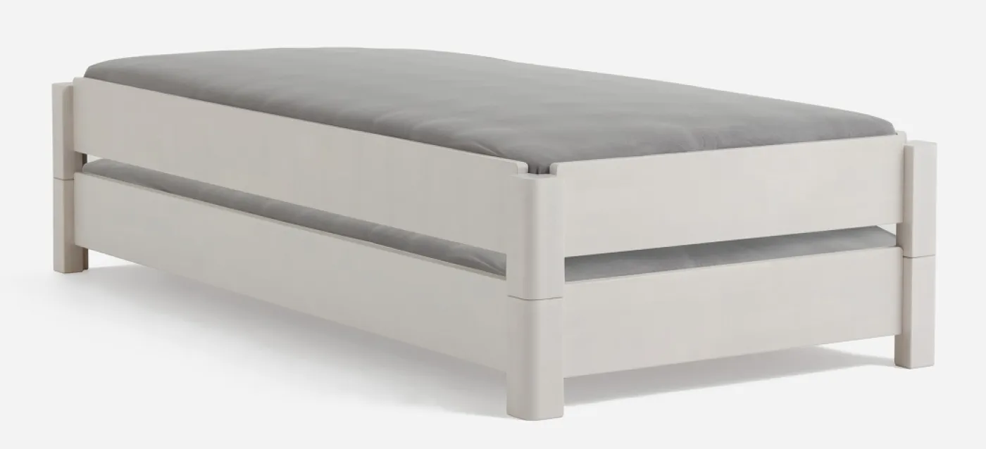 Stapelbett Freesia | 2er Set | Buche massiv | weiß lackiert | 100x200