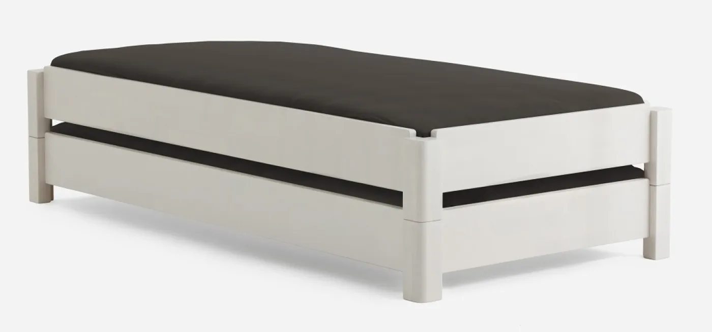 Stapelbett Freesia | 2er Set | Buche massiv | weiß lackiert | verschiedene Größen