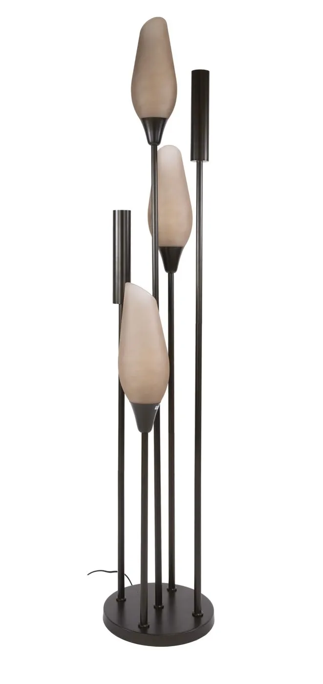 Stehlampe Ambera | 5 Leuchten | Sienna braun-frosted