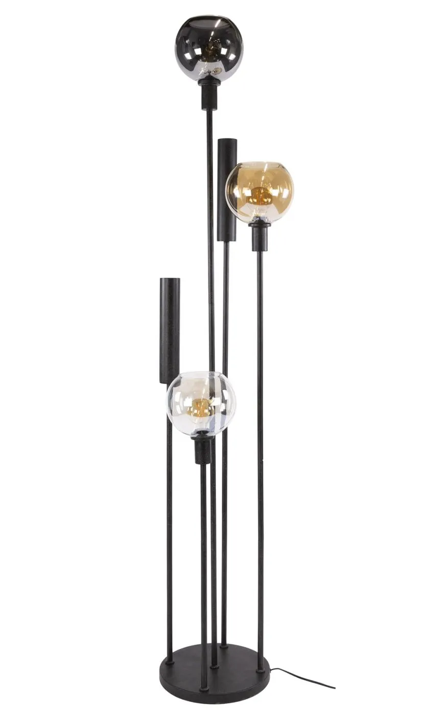 Stehlampe Rafina | 5 Leuchten | Glas / Metall | artic schwarz