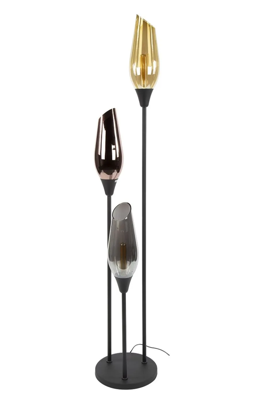 Stehlampe Tulip | 3 Leuchten | schwarz