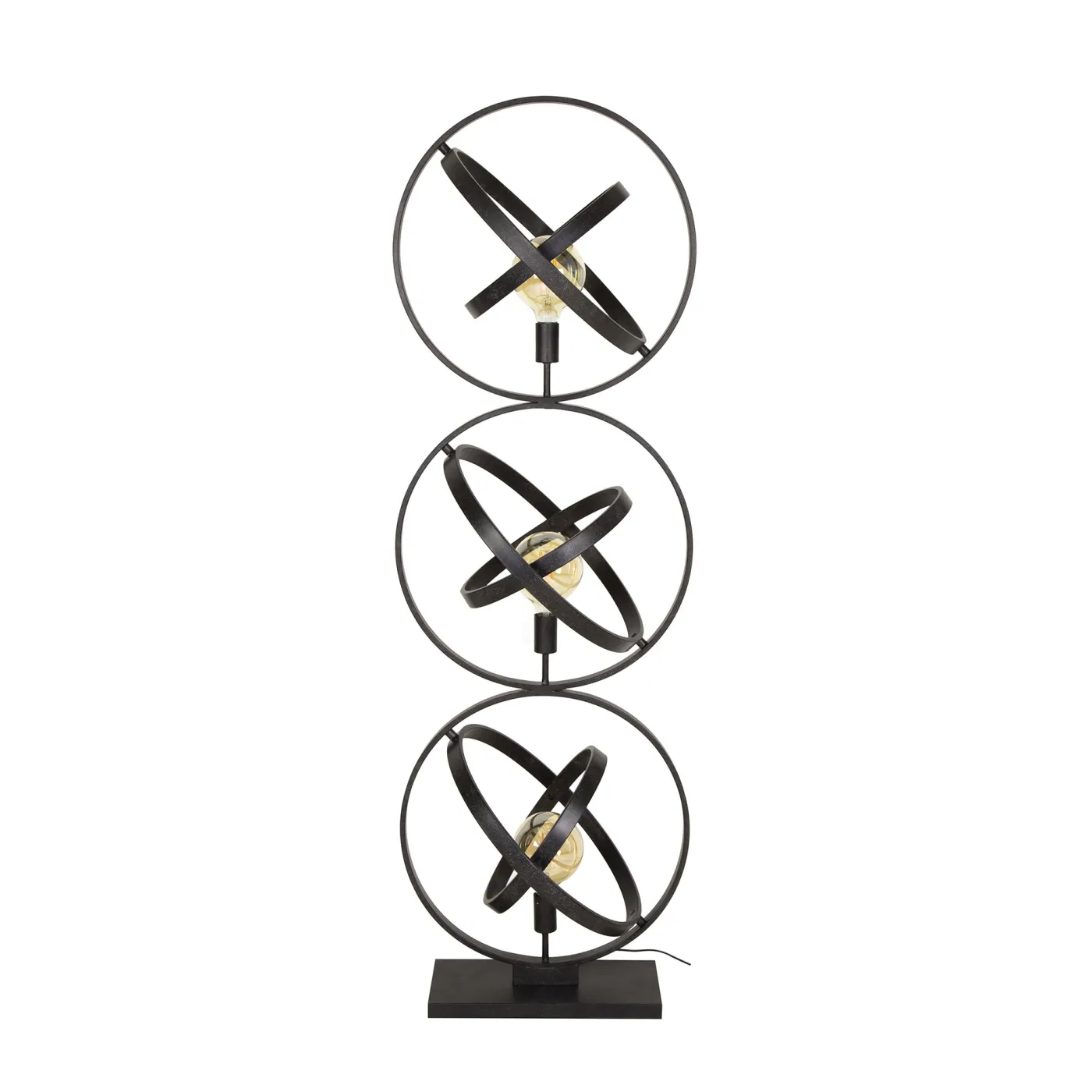 Stehlampe Zira | 3 Leuchten | Metallschirme | schwarz / grau