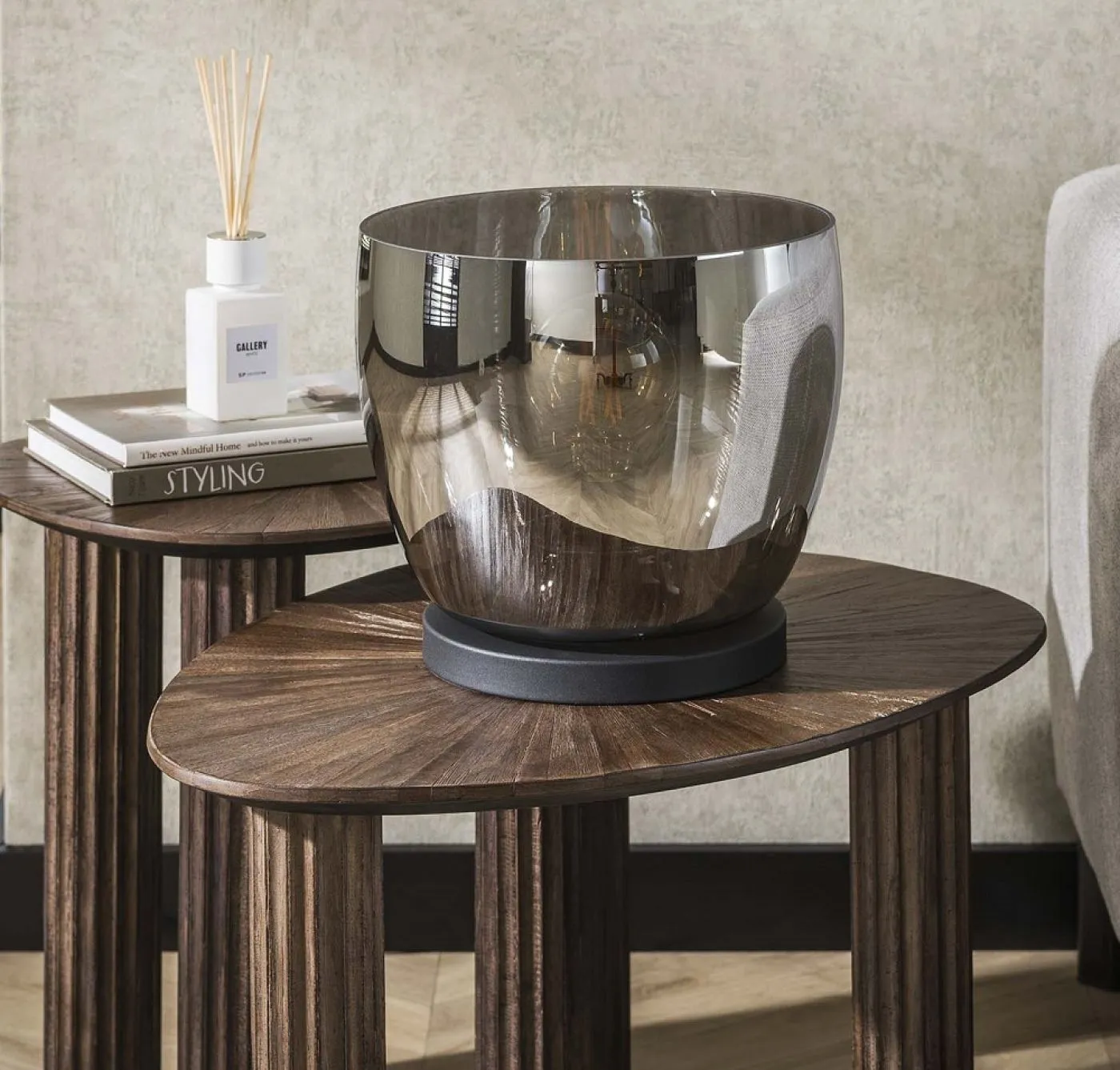 Stehlapme Pad | Glas & Metall | Smoke grau