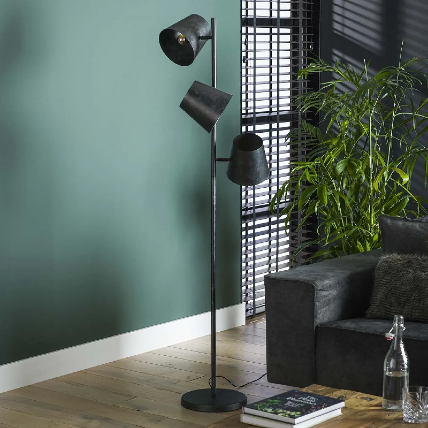 Stehleuchte Pino 3 Lampen | Stahl | Charcoal grau