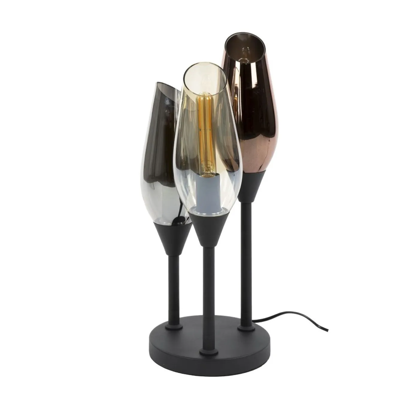 Tischlampe Tulip | 3 Leuchten | schwarz