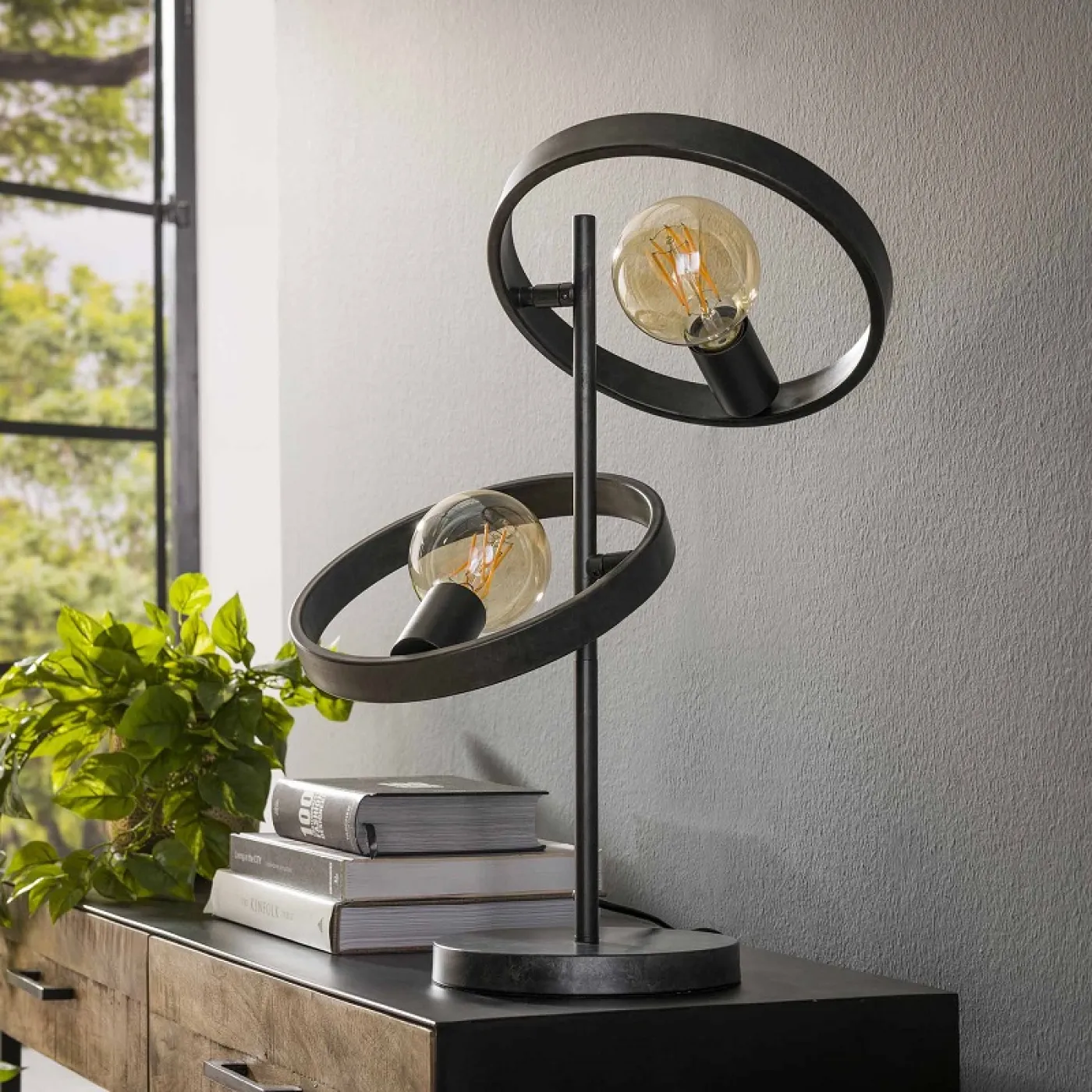 Tischlampe Yoko | 2 Leuchten | Metall | Charcoal