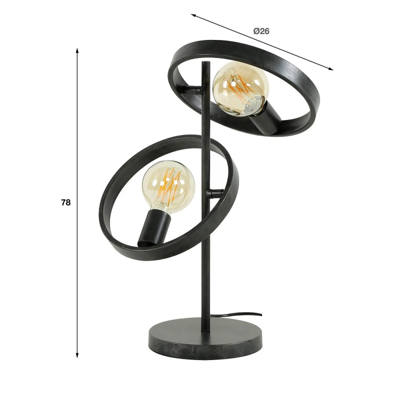 Tischlampe Yoko | 2 Leuchten | Metall | Charcoal