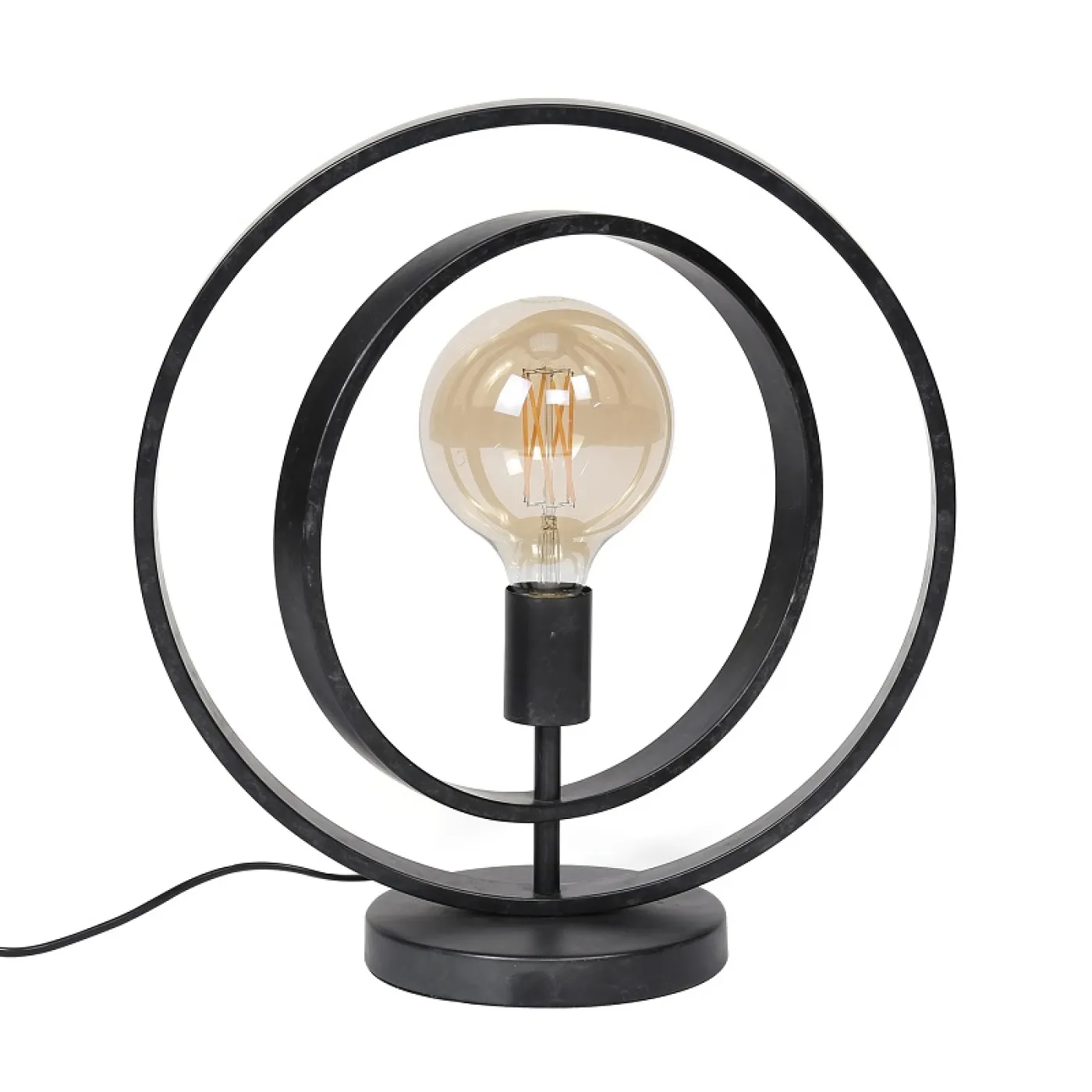 Tischleuchte Vejin | Metallringe | Charcoal grau