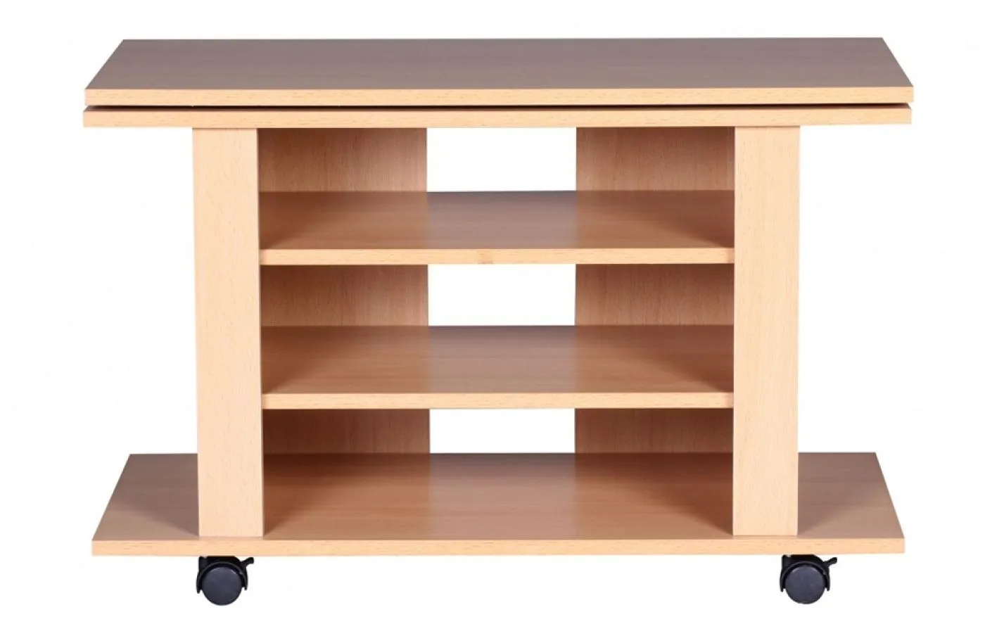 TV-Board Buche | drehbar / rollbar| braun