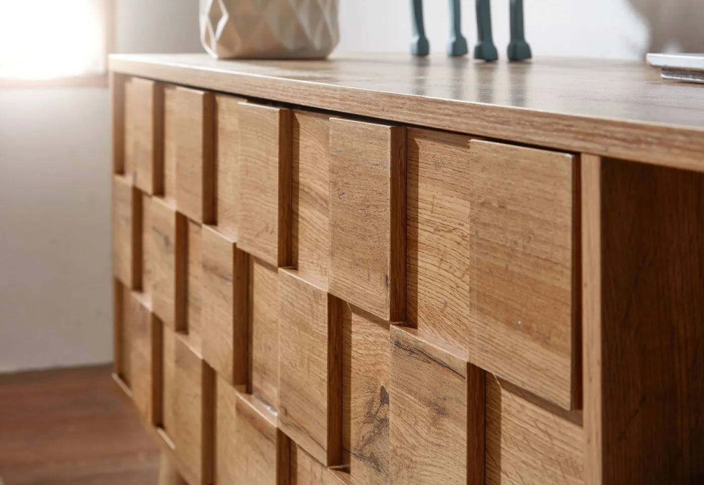 TV-Board Checka | Eiche | braun