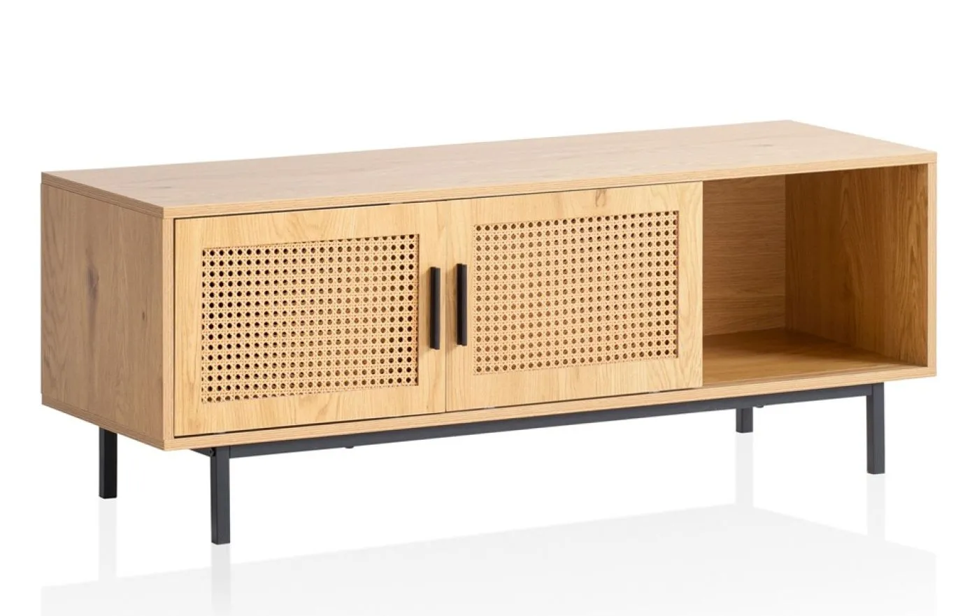 TV-Board French | Geflecht | braun / schwarz