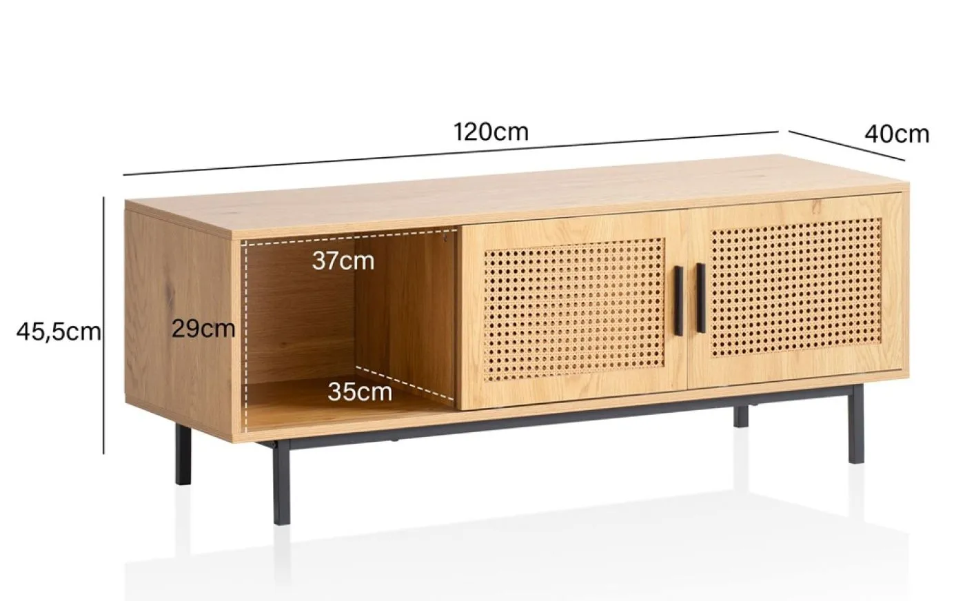 TV-Board French | Geflecht | braun / schwarz