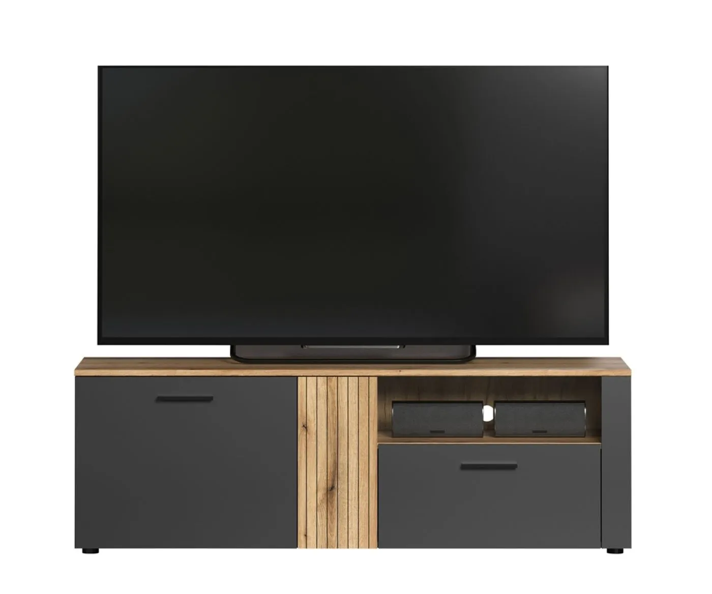TV-Board Lowboard Esteban 1 | Anthrazit / Coast Evoke Oak