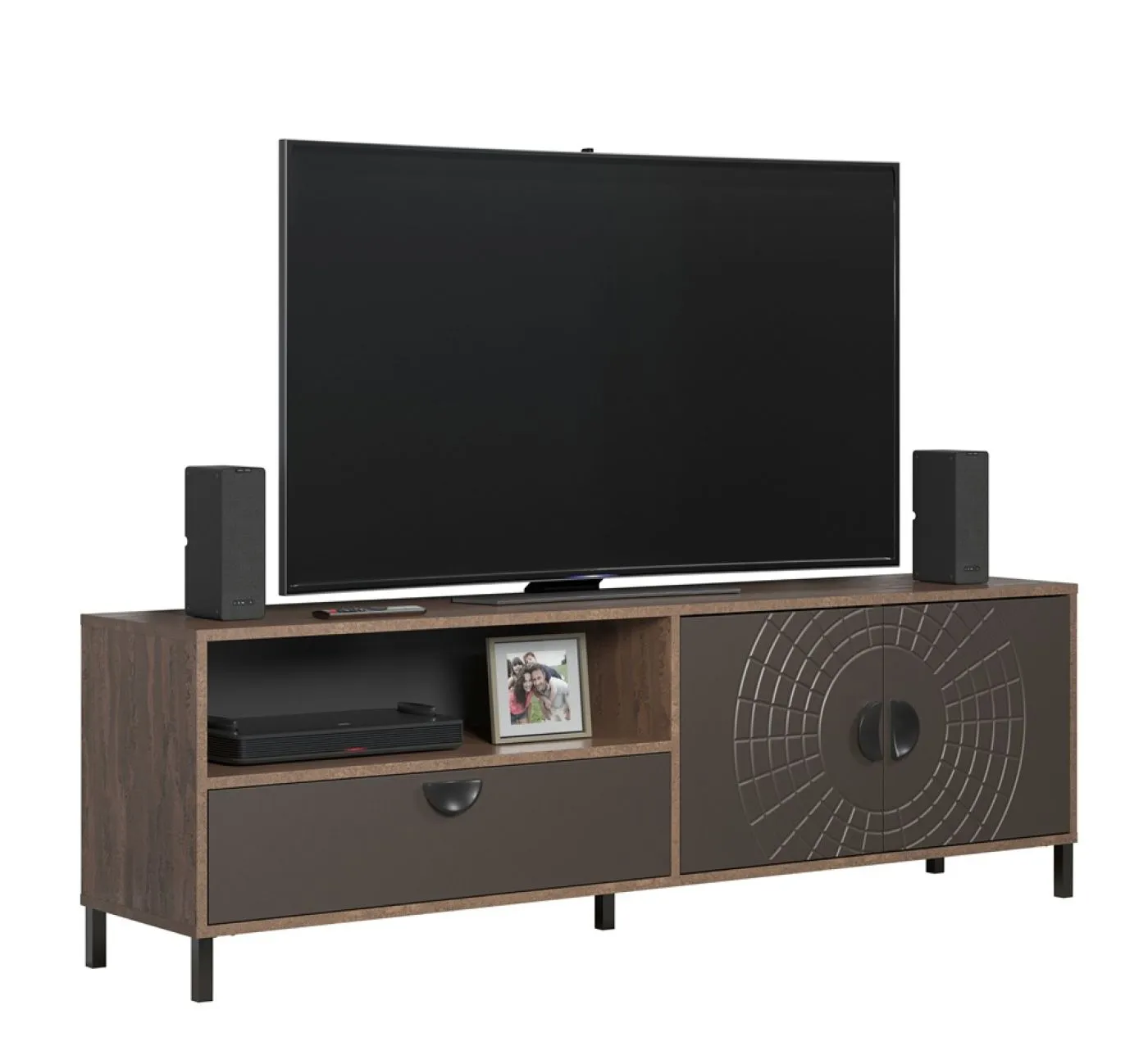 TV-Board Lowboard Fusion | Rostoptik Rusty Flow / Perlbronze