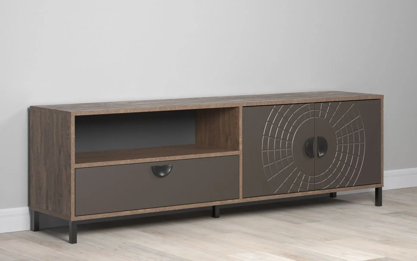 TV-Board Lowboard Fusion | Rostoptik Rusty Flow / Perlbronze