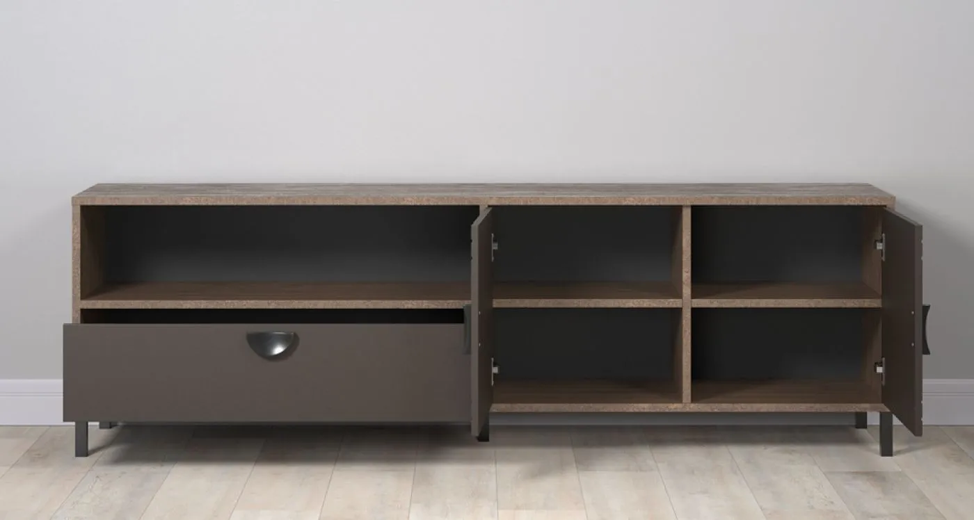 TV-Board Lowboard Fusion | Rostoptik Rusty Flow / Perlbronze